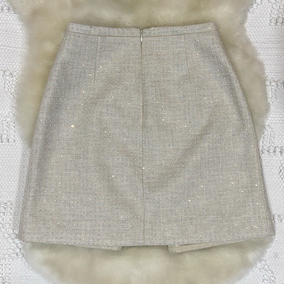 J. CREW Collection Ivory Linen Bonded Skirt - Picture 3 of 6